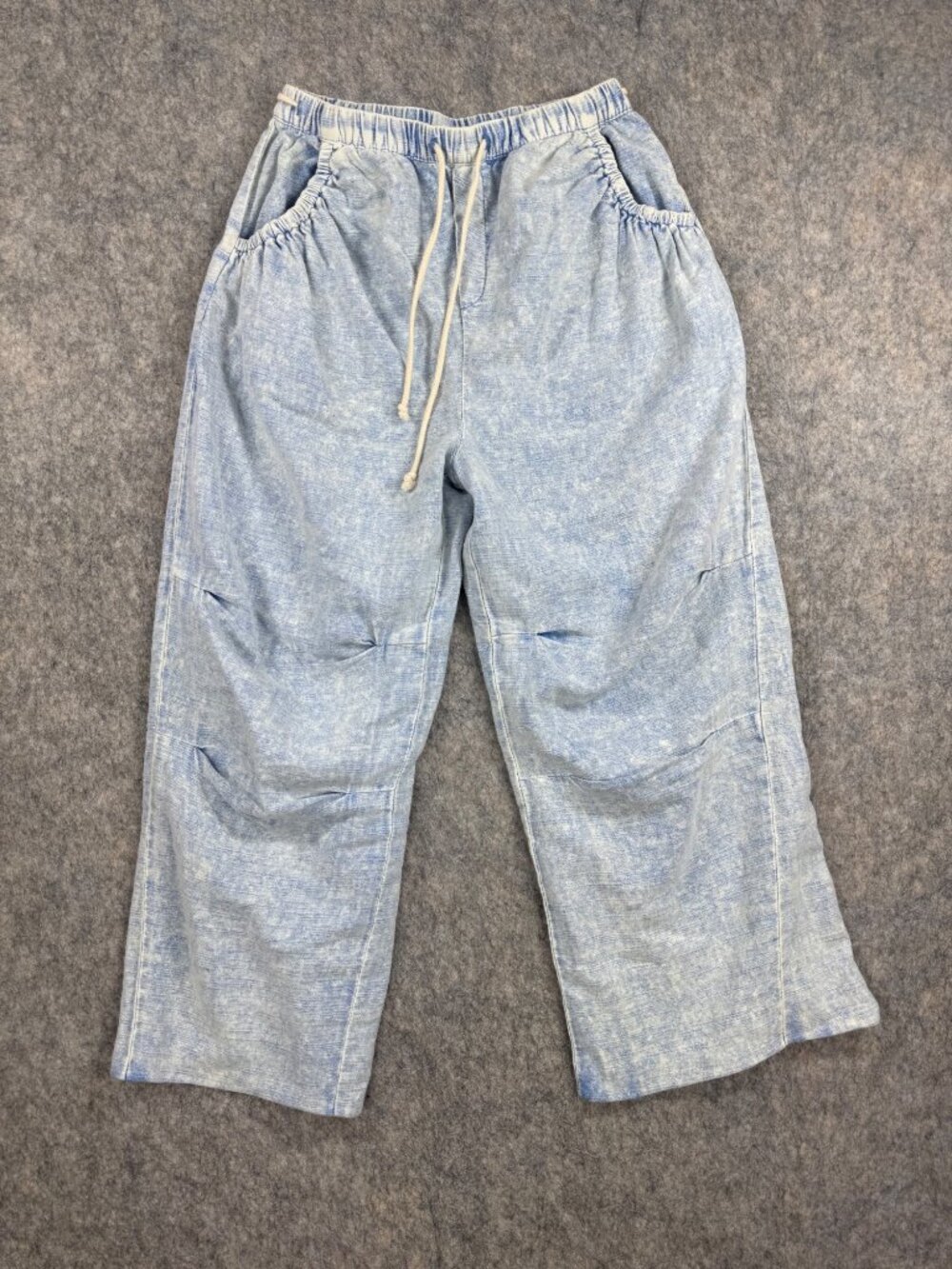 U/O Out From Under Pants Oversized Blue Sz S Baggy Drawstring Pockets Boho